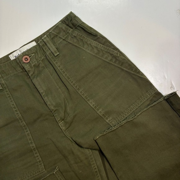 Reformation Utility Ankle Pants Army Green Surplus Fabric High Waist Womens 25 - Picture 3 of 10